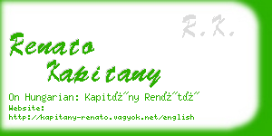renato kapitany business card